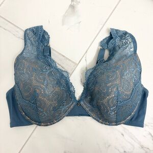 ThirdLove Lace Contour Plunge Bra 38D Blue